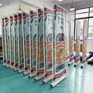 31 x 80 Inch Roll-Up Retractable Banner Stand, Indoor/Outdoor, Business Information, Trade Show