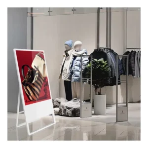 32 Inch Indoor Digital Freestanding Poster Portable Charging LCD Display Android 1080×1920 Resolution Digital Signage