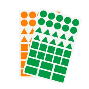 36-Piece Sheet Colored Dot Stickers Circle Triangle Rectangle Self-Adhesive Customizable Shapes