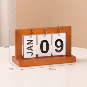 365-Day Custom Wood Desktop Calendar and Planner with Easel Stand
