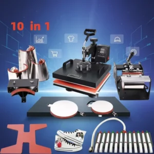 38*38cm 10-in-1 Semi Automatic Flat Ironing Press Equipment T-Shirt Heat Transfer Machine Digital Transfer Clothing Flatbed Printer