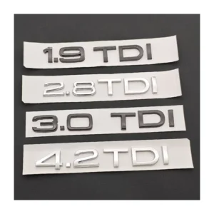 3D ABS 1.9 2.0 2.8 3.0 4.2 TDI Emblem Letters Sticker Car Rear Trunk Badge for A1 A2 A3 A4 A5 A6 A7 Q3 Q5 Q7 Q8 R8 TT S3 S5