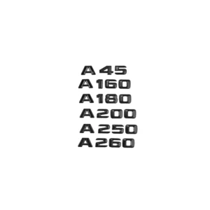 3D ABS Black Car Letters for A45 A160 A180 A200 A220 A250 A260 Emblem Logo Badge Trunk Sticker