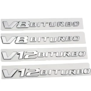 3D ABS Car Fender Side V8 V12 Biturbo Emblem