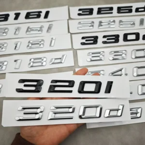 3D ABS Chrome Black 320d 320i 330i 330d Car Rear Trunk Badge Number Emblem Sticker for E39 E46 E90 F30