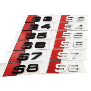 3D ABS Chrome Black Logo S3 S4 S5 S6 S7 S8 Emblem Car Trunk Badge Sticker for Audi 8Y 8P 8V B6 B8 B9 8T C4 C6 C7 C8 Accessories