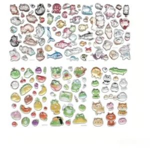 3D Animal Relief Coated Paper Stickers, Modern Minimalist Style, for Planners and Water Bottles
