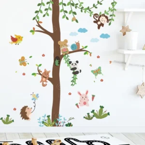 3D Animal and Tree Wall Stickers for Children’s Room