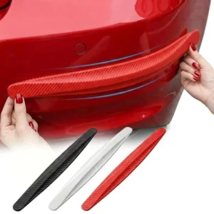 3D Carbon Fiber Bumper Guard Decals 4Pcs Set Universal Anti scratch Self adhesive Protection Stickers Silicone Waterproof Car