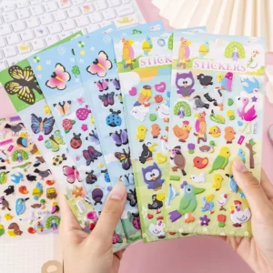 3D Cartoon Bubble Stickers, DIY Insect, Animal, Underwater, and Butterfly PVC Decorative Stickers for Kids
