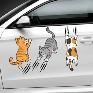 3D Climbing Cat Car Stickers Waterproof Vinyl for Car Doors and Windows