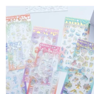 3D Crystal Puffy Epoxy Fox Animal Vinyl Sticker Summer Theme