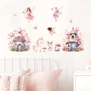 3D Elven House Wall Sticker Self Adhesive PVC UV Resistant Matte Varnishing Thermal Transfer Printed Home Decor