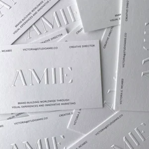 3D Embossed Business Cards Custom Art Paper Letterpress Printing Thank You Cards Custom Sizes Shapes