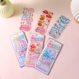 3D Embossed Custom Self-Adhesive Waterproof Eco-Friendly Cartoon Pattern Stickers for Home Decoration Bulk
