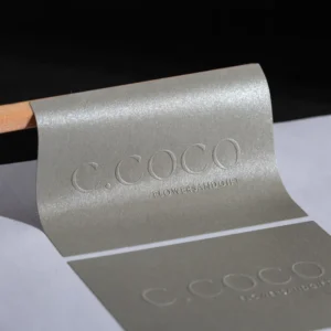 3D Embossed Gray Pearl Packaging Label Sticker