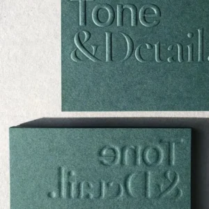 3D Embossed Green Thank You Greeting Business Card for Small Business