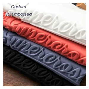 3D Embossed Knitted 100% Combed Cotton Short Sleeve Boxy Fit T-Shirts Custom Blank Design
