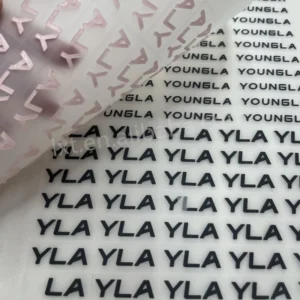 3D Embossed Logo Polyester Heat Transfer Printing Eco-Friendly Roll Iron-On Garment Labels