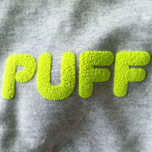 3D Embossed Puff Heat Transfer Logos, Laser-Cut Iron-On Vinyl Labels for Garments