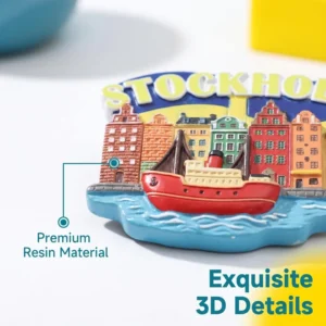 3D Embossed Relief Molding Souvenir Fridge Magnet Sticker Polyresin Painted Refrigerator Magnet