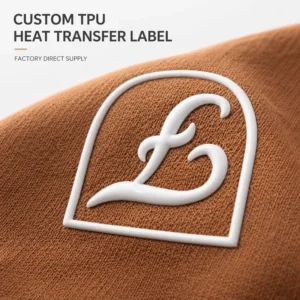 3D Embossed or Debossed Silicone Soft Heat Transfer Logo Patches, Washable Garment Labels with Arc Effect
