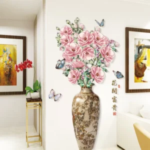 3D Flower Adhesive Wall Stickers for Living Room Decor