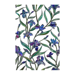 3D Flower Window Film, Static-Cling PVC Stained Vinyl Christmas Window Sticker Roll, Privacy