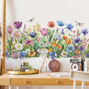 3D Flower and Butterfly PVC Wall Sticker, Waterproof Home Decor for Living Room and Bedroom