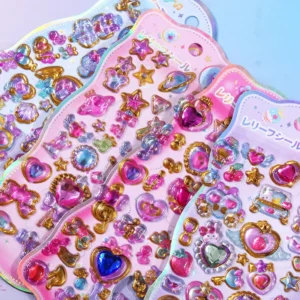 3D Gemstone Gilded Resin Decorative Stickers for Scrapbooking and Journals