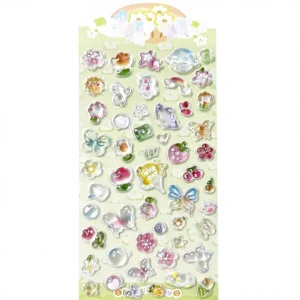 3D Glossy Vinyl Cartoon Starry Night Stickers for Scrapbooks Planners Journals Phone Cases Reusable Decorative Decals