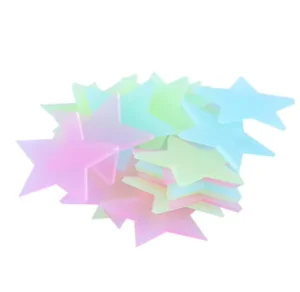 3D Glow-in-the-Dark Wall Star Stickers, 4 Colors, for Bedroom Decoration