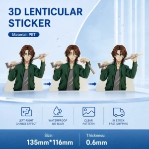 3D Illusion Anime Manga Character-Changing Photo Sticker for Sports Helmets and Guitar Cases