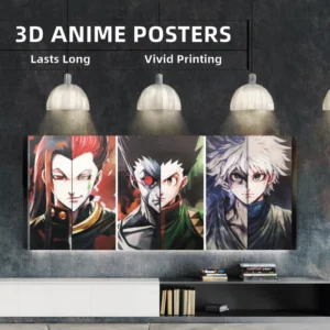 3D Lenticular Flip Picture Poster for Home Wall Art, Movie Poster, Digital Printing, Anime Wall Decor, Framed