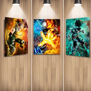 3D Lenticular Flip Poster 3 Characters Manga Wall Decor