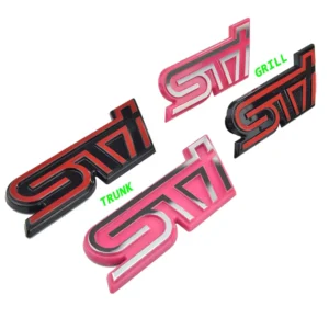 3D Make Your Own Car Emblem Customize Size Abs Plastic Chrome STI Logo Self Adhesive Car Badges Auto Emblems for Car