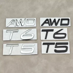 3D Metal AWD T5 T6 Logo Emblem Rear Trunk Sticker for V40 V60 V90 XC60 XC90 XC40 S60 S90 S80 C30