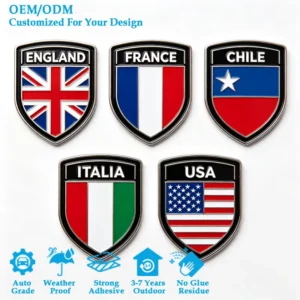 3D Metallic Texture Car Emblem with Strong Adhesive Weather-Resistant Finish for Car Hoods