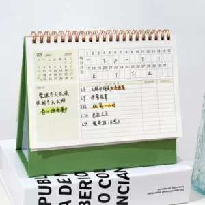 3D Paper Desk Calendar with Boxed Pages