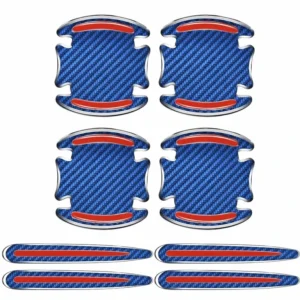 3D Plastic Car Door Bowl Edge Guard Stickers Blue Red Chrome Anti-Scratch Protector Decal Self-Adhesive Universal
