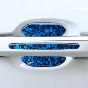 3D Plastic Domed Car Door Handle Bowl Protection Film Set Forged Carbon Pattern Self-Adhesive Anti-Collision