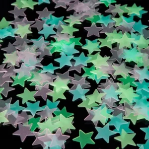 3D Plastic Stars Decorative Luminous Fluorescent Wall Stickers Glowing in Dark Conditions