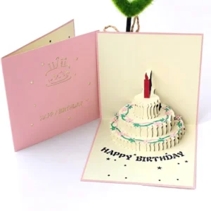 3D Pop-Up Birthday Card with Matching Envelope, Paper Craft