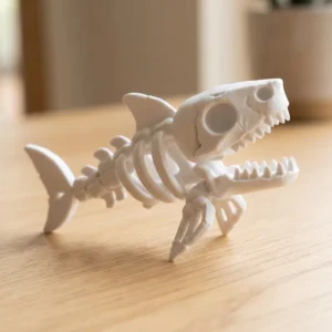 3D Printed Articulated Realistic Skeleton Shark Model PLA Material Customizable FDM Printing Service