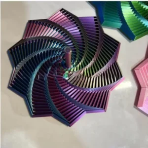 3D Printed Octagonal Handle Screw Tower Geometric Design Spiral Tabletop Decoration