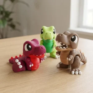 3D Printed Realistic Articulated Tyrannosaurus Rex Model PLA Material Customizable FDM Printing Service