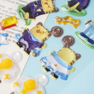 3D Puffy PVC Football Character Stickers for Children