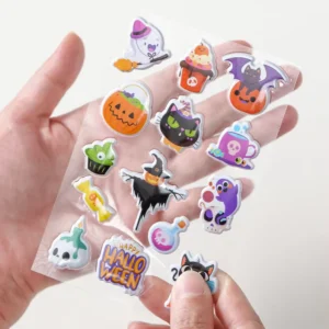 3D Puffy Pumpkin Stickers Cute Cartoon Children’s Decorative Stickers for Holiday Journals and Halloween