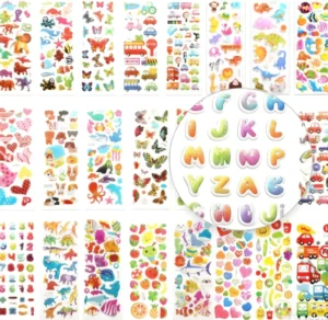 3D Puffy Raised Designs Fruit Pattern PVC Stickers 24 Sheets Crafts Scrapbooking Journaling Arts Crafts Classroom Activities