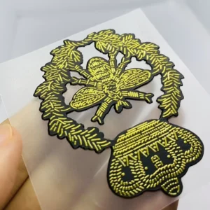 3D Raised Silicone Transfer Gold Patches Heat Transfer Embossed T-shirt Labels